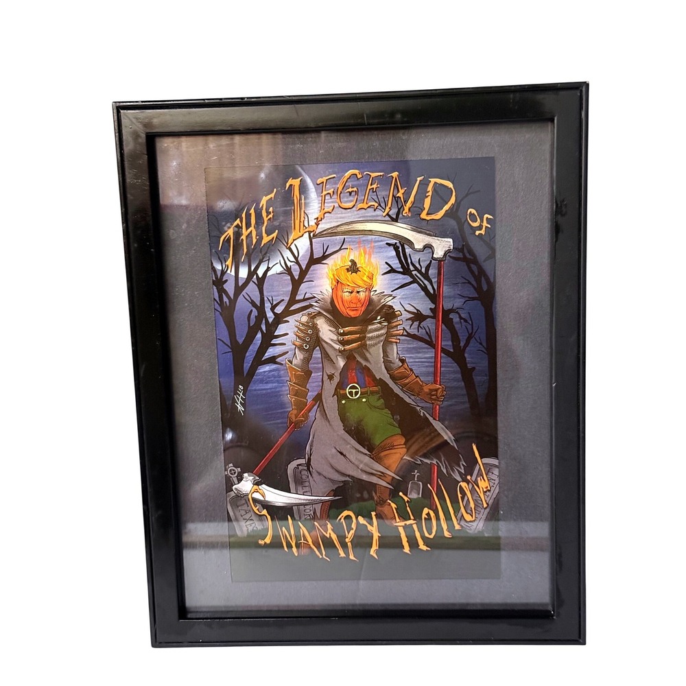Donald Trump The Legend of Swampy Hollow Framed Art Print Political Satire 13x16
